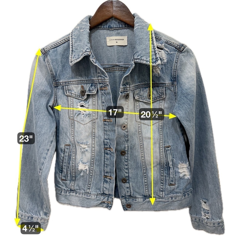 057 Reserved Denim Jacket | EUC Light blue wash | Streetwear & Trendy (Size 36) - Picture 4 of 13